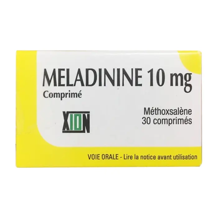Tác dụng phụ của thuốc bạch biến- khi xài meladine 10mg kèm chiếu đèn hoặc lạm dụng để da rám nắng có thể khiến da bị phỏng.